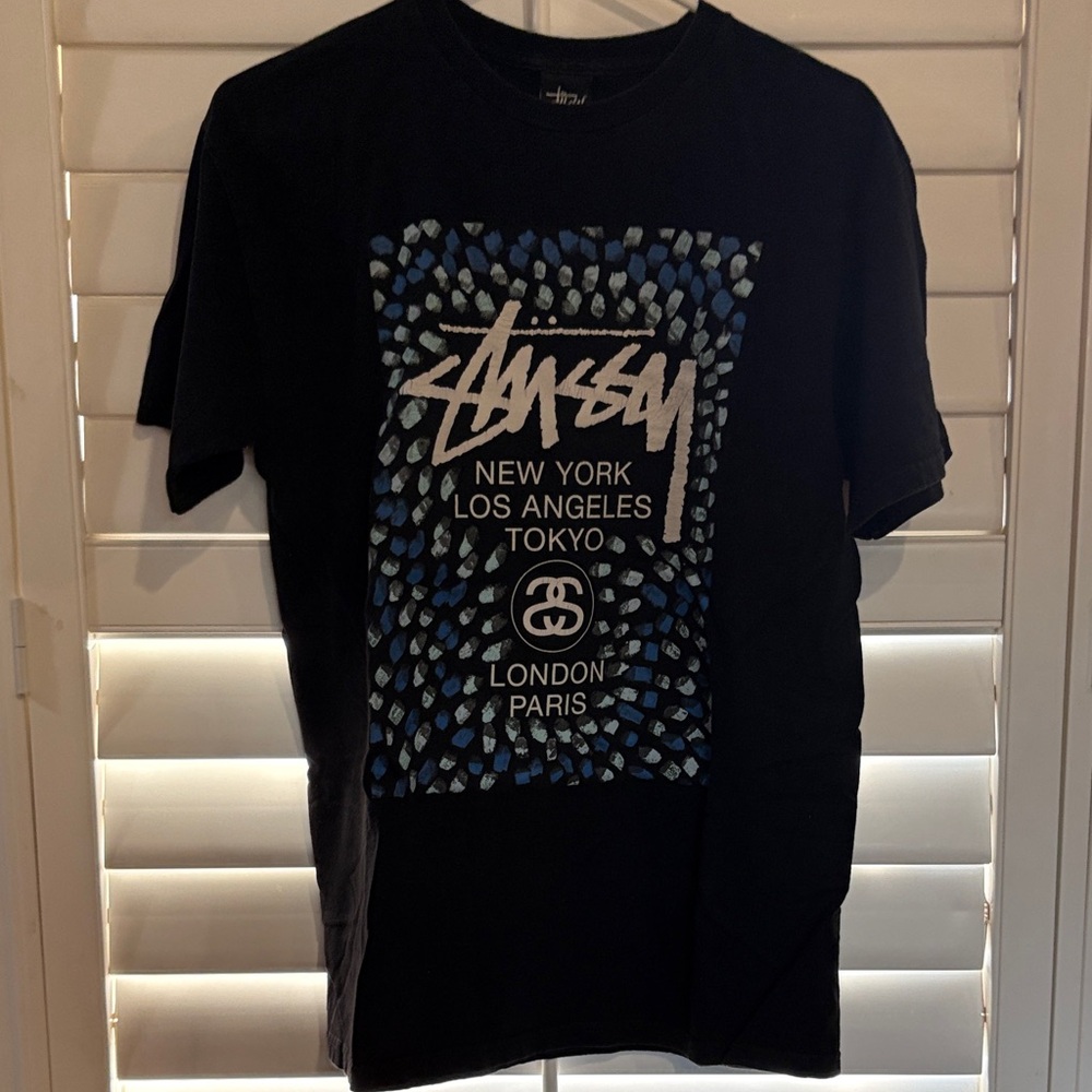 Men’s size MediumStussy Black and Blue Graphic Tee